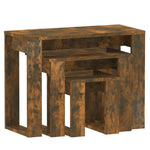 ZNTS Nesting Tables 3 pcs Smoked Oak Engineered Wood 815222