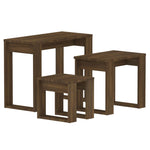 ZNTS Nesting Tables 3 pcs Brown Oak Engineered Wood 815224