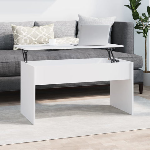 ZNTS Coffee Table White 102x50.5x52.5 cm Engineered Wood 809629