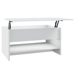 ZNTS Coffee Table White 80x50x40 cm Engineered Wood 809656