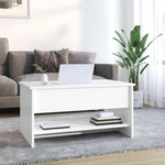 ZNTS Coffee Table High Gloss White 80x50x40 cm Engineered Wood 809662