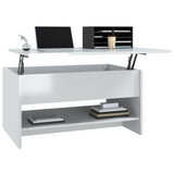 ZNTS Coffee Table High Gloss White 80x50x40 cm Engineered Wood 809662