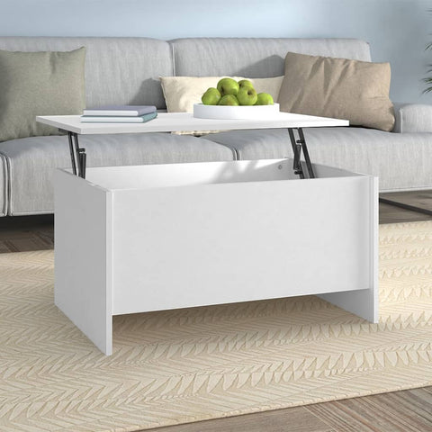 ZNTS Coffee Table White 80x55.5x41.5 cm Engineered Wood 809674