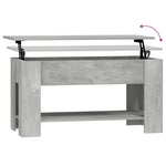 ZNTS Coffee Table Concrete Grey 101x49x52 cm Engineered Wood 809705