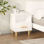 ZNTS Bedside Cabinet White 40x35x47 cm 812006
