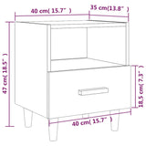 ZNTS Bedside Cabinet Black 40x35x47 cm 812008
