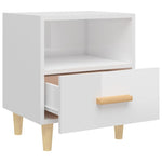ZNTS Bedside Cabinet High Gloss White 40x35x47 cm 812018