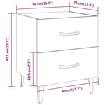 ZNTS Bedside Cabinet Grey Sonoma 40x35x47.5 cm 817293