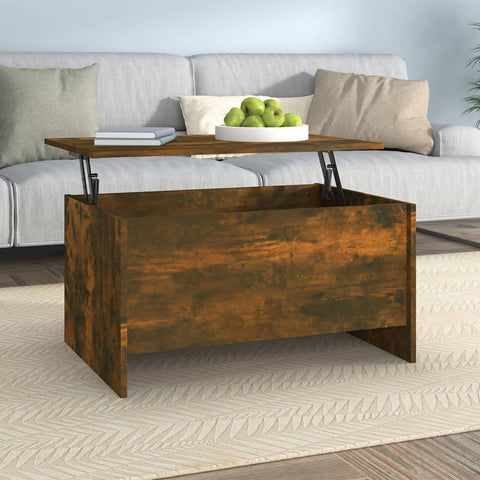 ZNTS Coffee Table Smoked Oak 80x55.5x41.5 cm Engineered Wood 819269