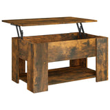 ZNTS Coffee Table Smoked Oak 79x49x41 cm Engineered Wood 819275