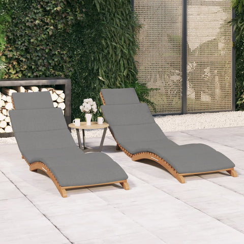 ZNTS Sun Loungers 2 pcs with Cushions Solid Wood Teak 3143634