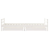 ZNTS Kids Bed Frame with Drawers White 90x200 cm Solid Wood Pine 834439