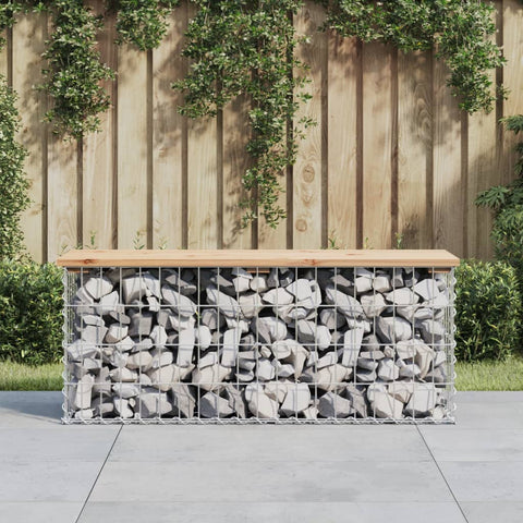 ZNTS Garden Bench Gabion Design 103x31.5x42 cm Solid Wood Pine 834350