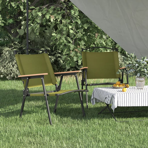 ZNTS Camping Chairs 2 pcs Green 54x55x78 cm Oxford Fabric 319486