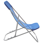 ZNTS Folding Beach Chairs 2 pcs Blue Textilene&Powder-coated Steel 360187