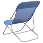 ZNTS Folding Beach Chairs 2 pcs Blue Textilene&Powder-coated Steel 360187