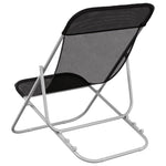 ZNTS Folding Beach Chairs 2 pcs Black Textilene&Powder-coated Steel 360188