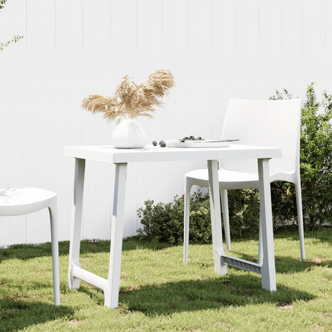 ZNTS Camping Table White 79x56x64 cm PP Wooden Look 364737