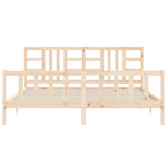 ZNTS Bed Frame with Headboard 200x200 cm Solid Wood 3191991