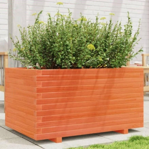 ZNTS Garden Planter Wax Brown 90x60x49.5 cm Solid Wood Pine 847385