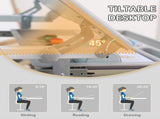 Kids Desk and Chair Set, Student Adjustable Writing Desk, with Drawer, Pen Slot, Hook - Grey T3398P347711