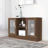 Vitrine Cabinet Brown Oak 120x30.5x70 cm Engineered Wood 815629