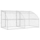 Dog Kennel 2 pcs Silver 4 x 2 x 2 m Galvanised steel 3368333