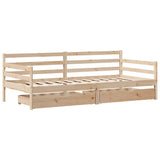 Daybed with Drawers without Mattress White 80x200 cm Solid Wood 3302064