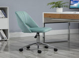 Mid Back Office Chair Velvet Fabric Swivel Scallop Shape Computer Desk Chair for Home Study Bedroom T3398P328243