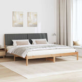 Bed Frame with Headboard Brown 200 x 200 cm Solid Pine Wood 3394399