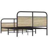 Metal Bed Frame without Mattress Sonoma Oak 140x200 cm 3318649