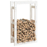 Firewood Rack White 60x25x100 cm Solid Wood Pine 822413