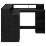 Desk with Shelf Black Oak 130 x 130 x 91 cm Engineered wood 3365617