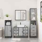 3 Piece Bathroom Furniture Set Grey Sonoma Engineered Wood 3301143