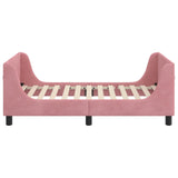 Children's Bed Frame with Headboard Pink 80 x 160 cm Velvet 42010860