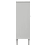 Shoe Cabinet SENJA Rattan Look White 59.5x35x107 cm Solid Wood 358050