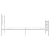 Metal Bed Frame without Mattress with Footboard White 100x200cm 376386