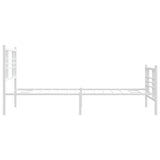 Metal Bed Frame without Mattress with Footboard White 100x190cm 376385