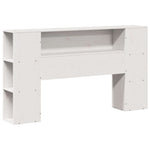 ZNTS Bed Frame without Mattress White 135x190 cm Double Solid Wood Pine 3323777