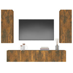 ZNTS 4 Piece TV Cabinet Set Smoked Oak Engineered Wood 3114203