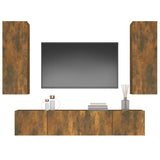 ZNTS 4 Piece TV Cabinet Set Smoked Oak Engineered Wood 3114203