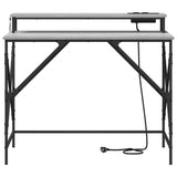 Desk with Shelf Grey Sonoma 100 x 50 x 86.5 cm Engineered Wood 859398