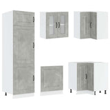 14 Piece Kitchen Cabinet Set Kalmar Concrete Grey Engineered Wood 3314975
