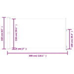 ZNTS Patio Retractable Side Awning 160 x 300 cm Grey 45195