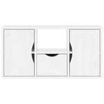 ZNTS TV Cabinet with Drawer ODDA White 79x24x40 cm Solid Wood Pine 4103606