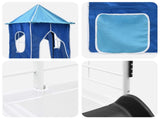 Kids'Loft Bed Frame White and Blue 90 x 200 cm Metal 42020902