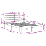 Bed Frame without Mattress Wax Brown 120x200 cm Solid Wood Pine 3306805
