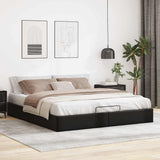 Ottoman Bed Frame without Mattress Black Super King Faux Leather 3310831