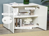Storage Cabinet w/ Two Shelves Wooden Sideboard Freestanding Kitchen Cupboard Bookcase - White T3398P342993