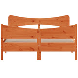 Bed Frame without Mattress Wax Brown 140x190 cm Solid Wood Pine 3216395